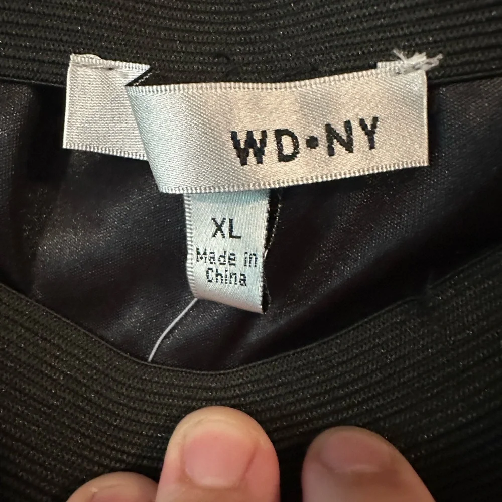 WD.NY Black and Gray A-Line Midi Skirt - Picture 3 of 3